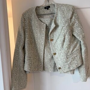 Green Tweed Blazer + Skirt Set